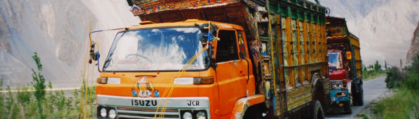 Pakistani truck in Karakoram Highway, passu, Northern Areas, Pakistan
